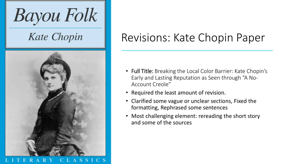 revisions kate chopin paper