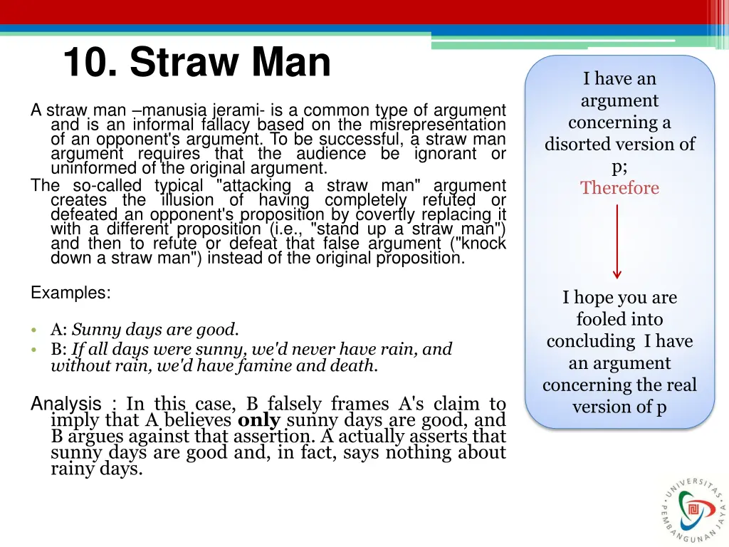 10 straw man