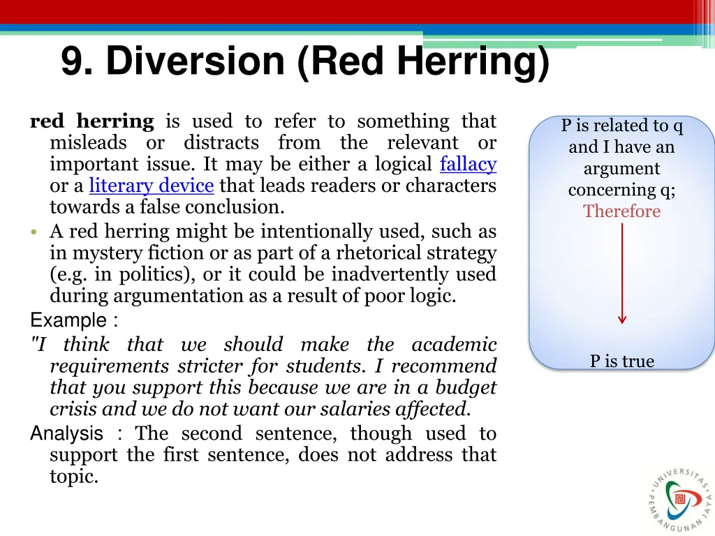 9 diversion red herring