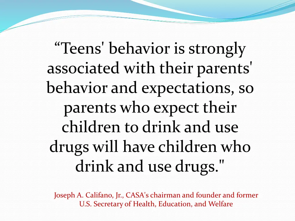 teens behavior is strongly associated with their