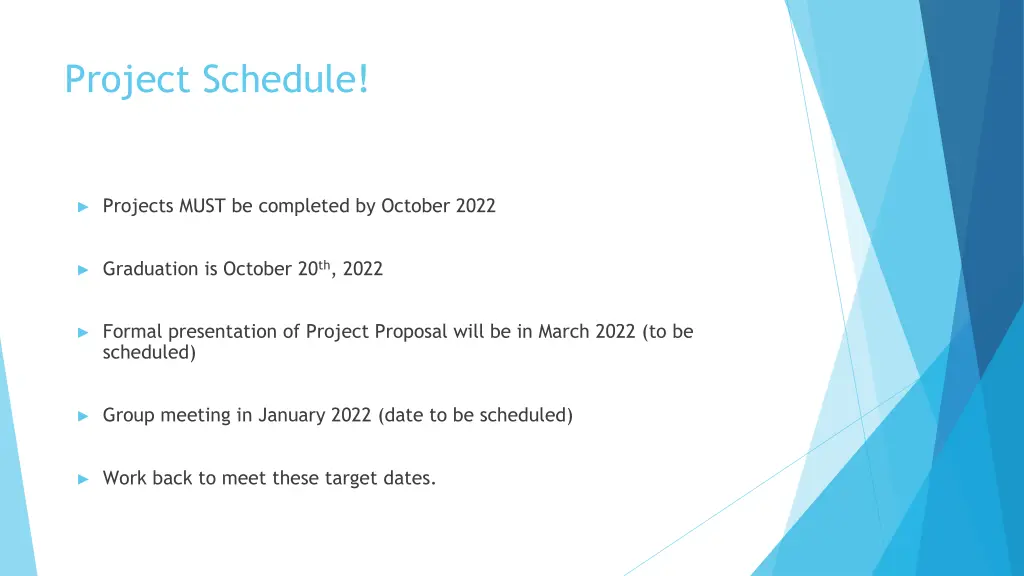 project schedule