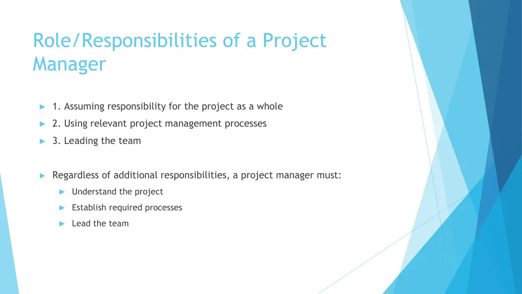 role responsibilities of a project manager