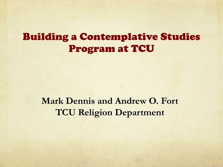 building a contemplative studies program at tcu