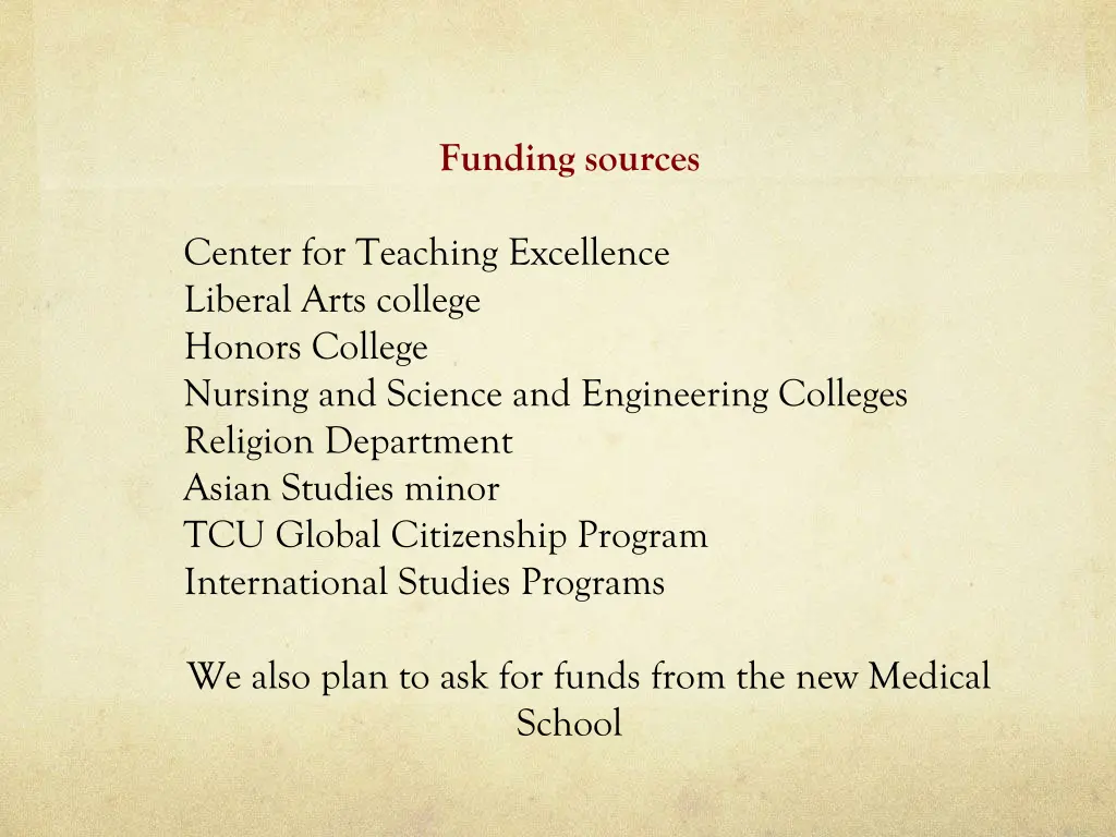 funding sources