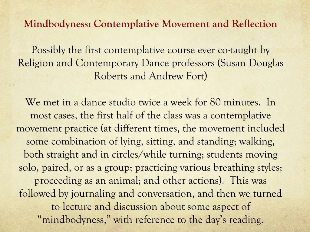 mindbodyness contemplative movement and reflection