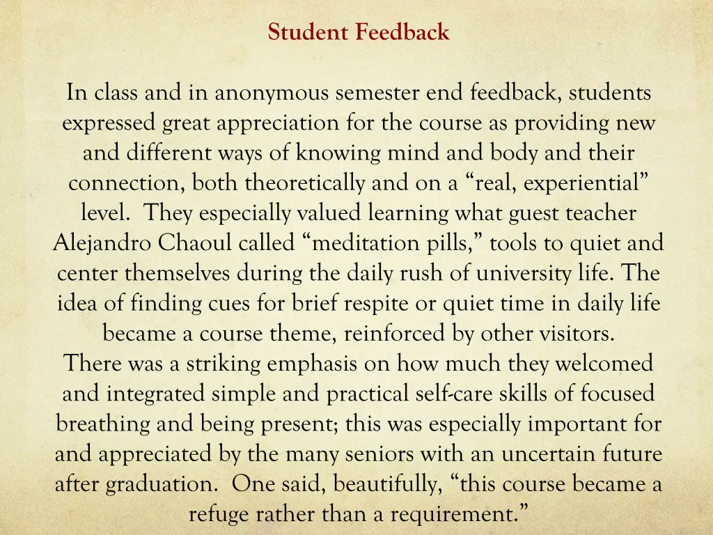 student feedback