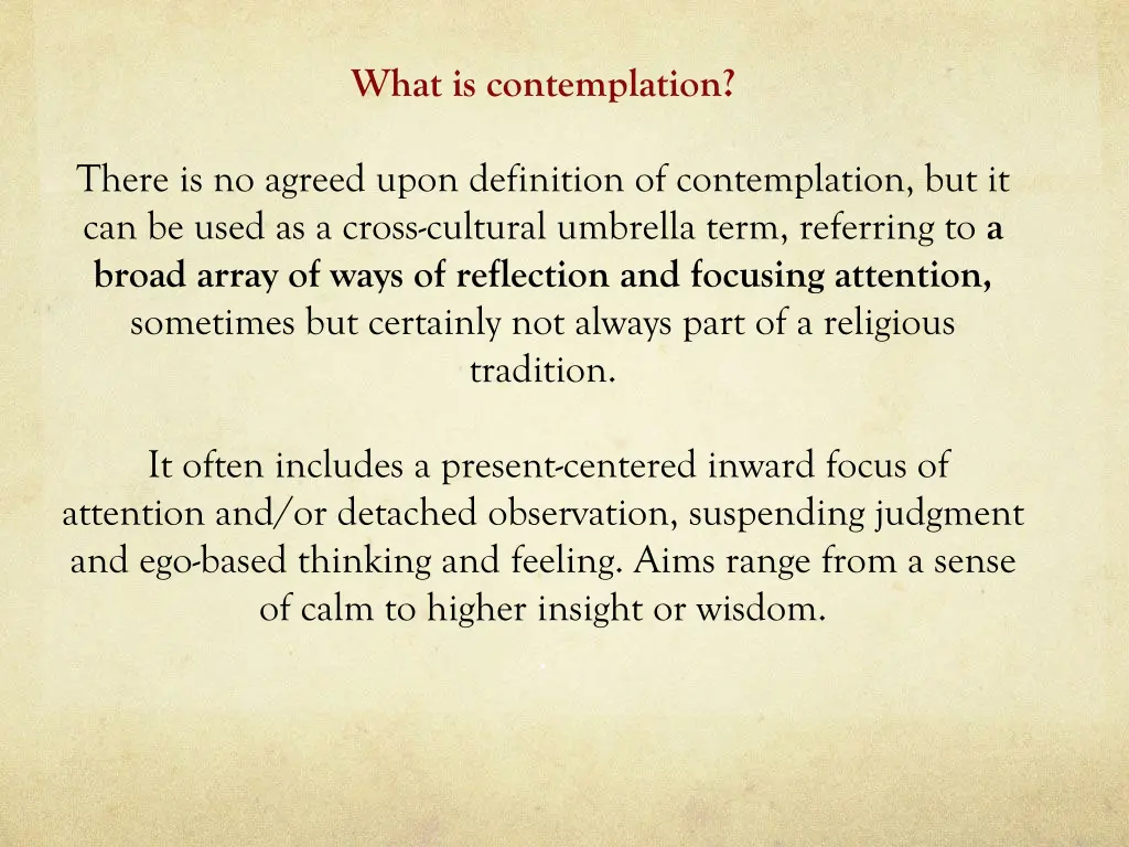 what is contemplation