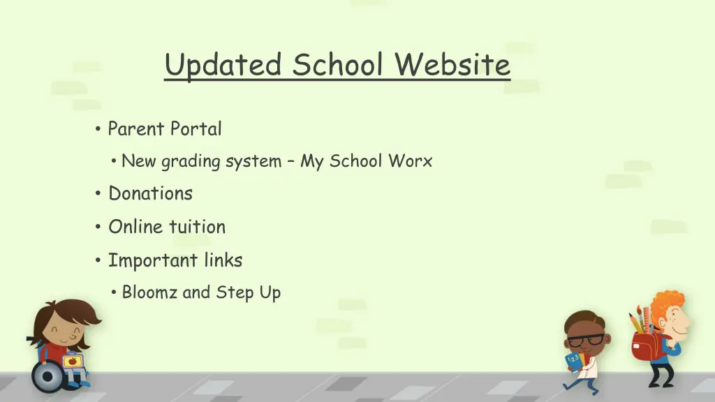 updated school website