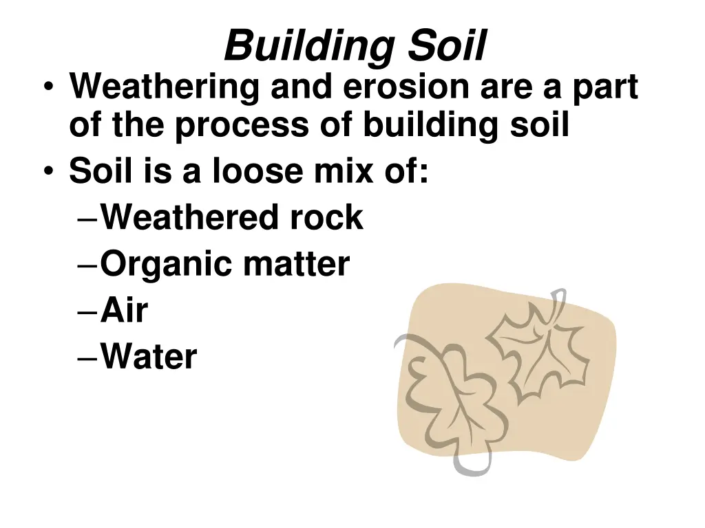 building soil