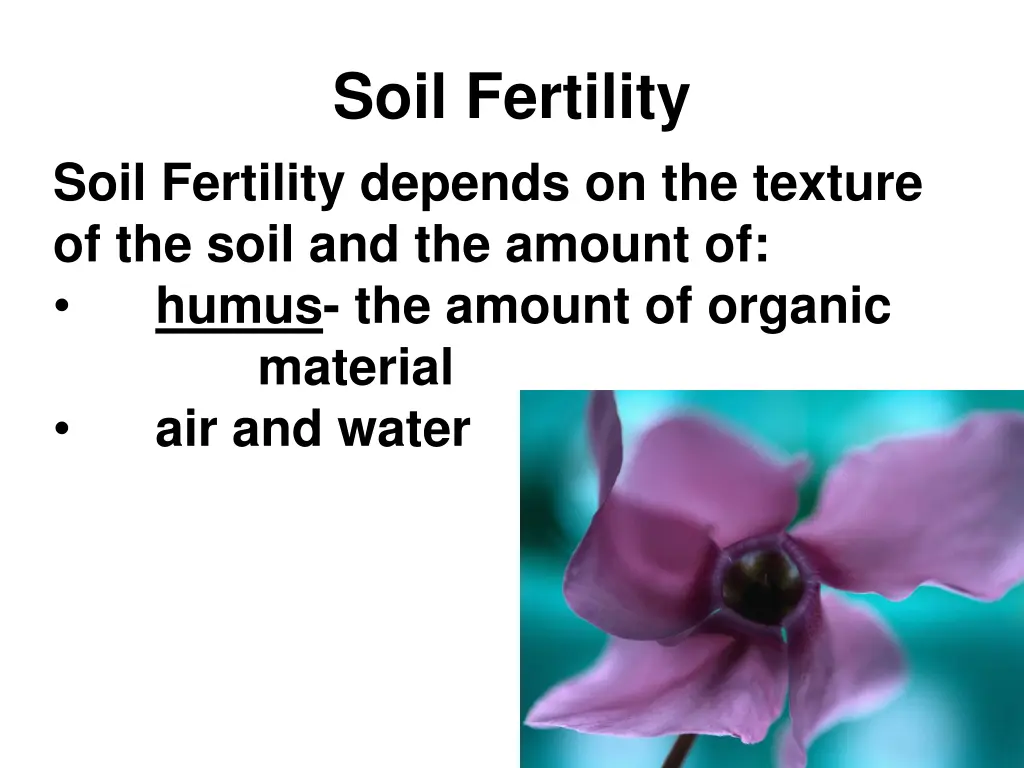 soil fertility