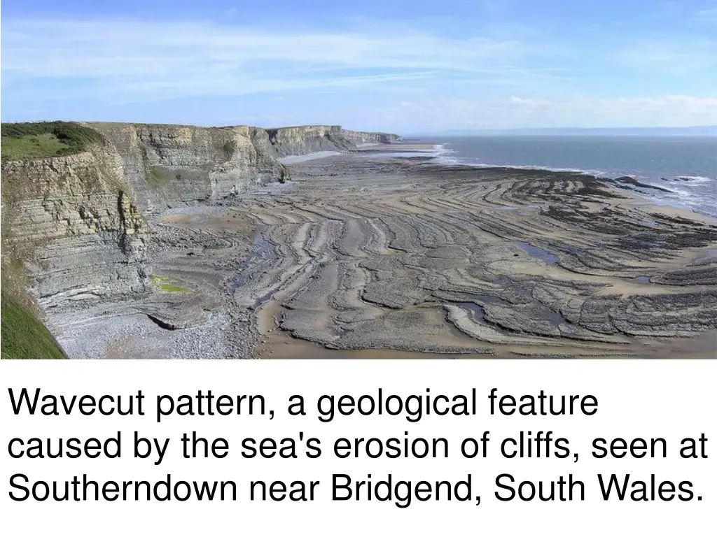 wavecut pattern a geological feature caused