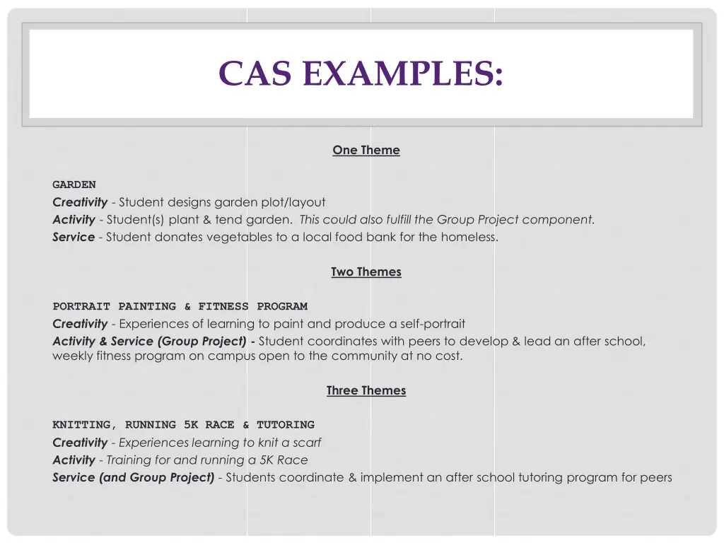 cas examples