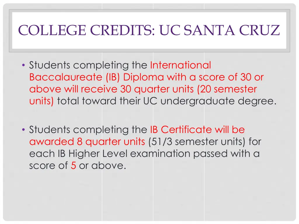 college credits uc santa cruz