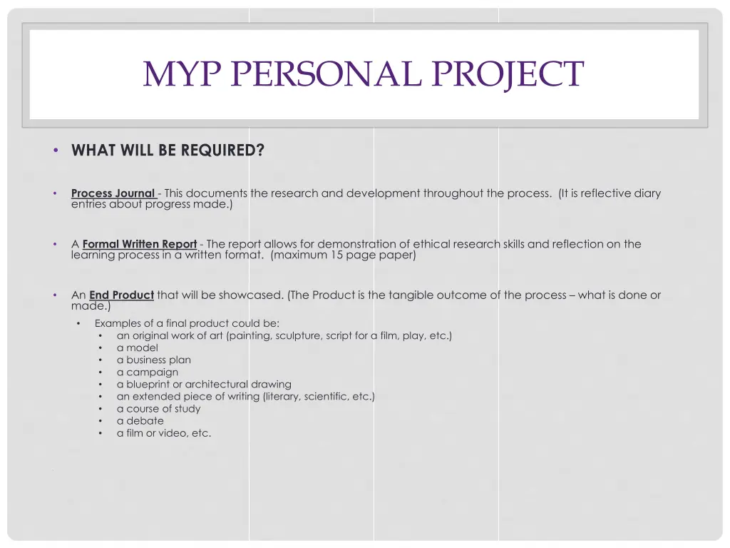 myp personal project 1