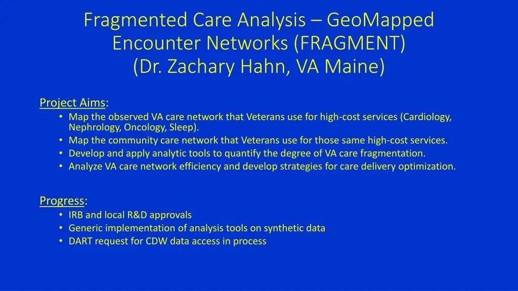 fragmented care analysis geomapped encounter