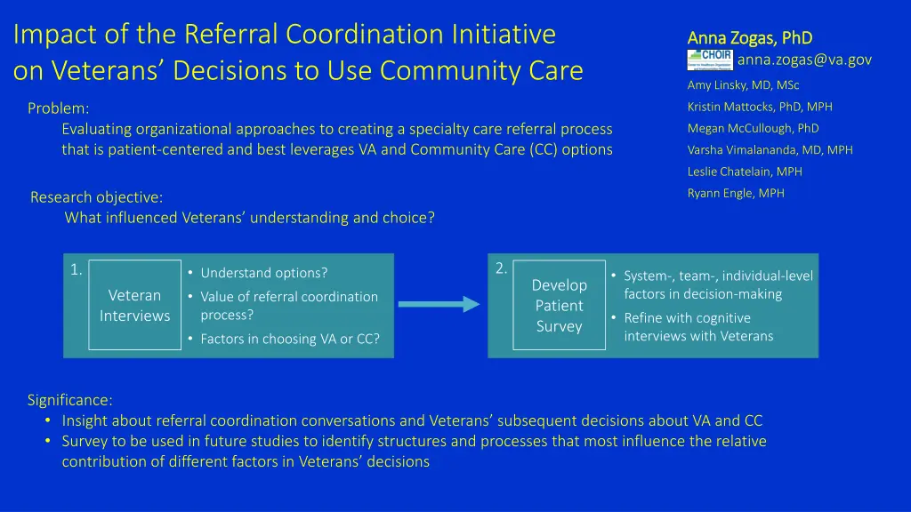 impact of the referral coordination initiative