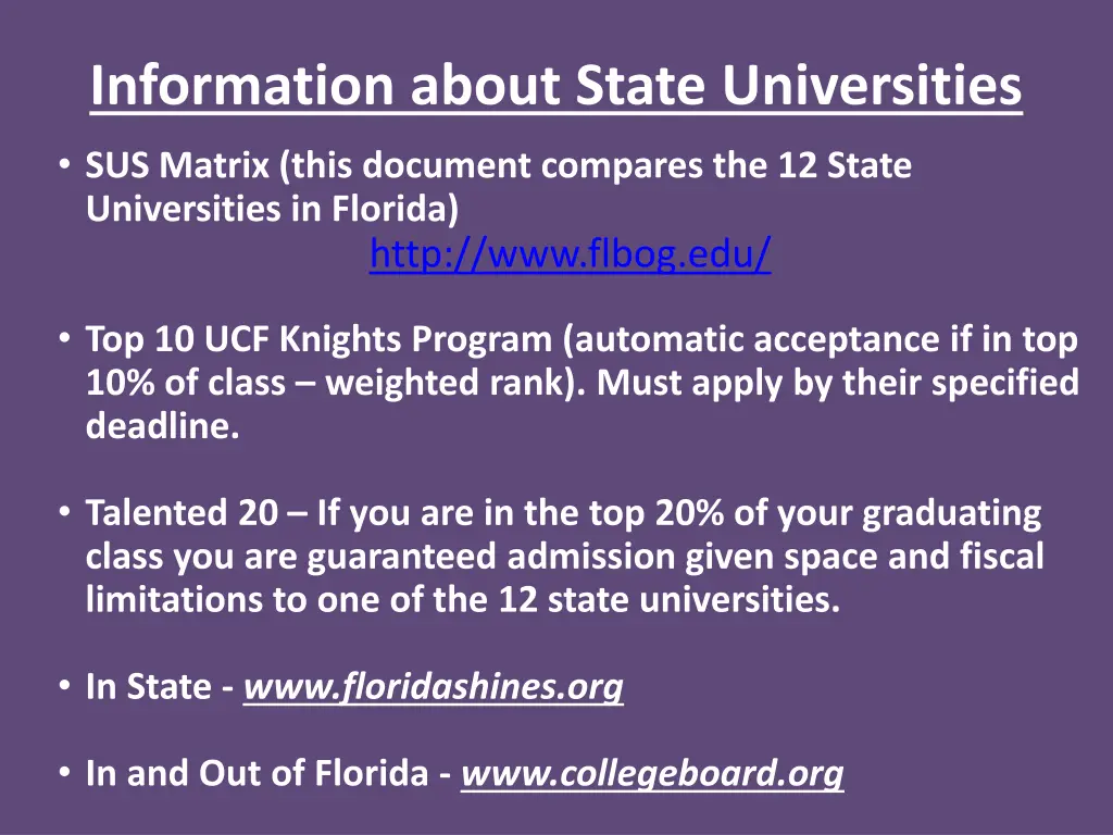 information about state universities