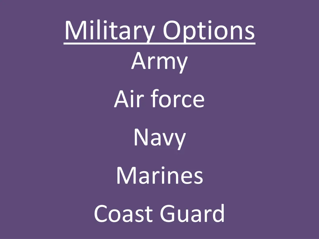 military options army air force navy marines