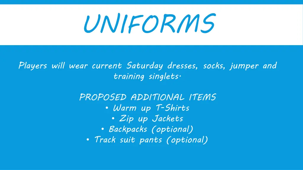 uniforms