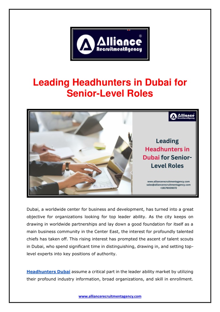 leading headhunters in dubai for senior level