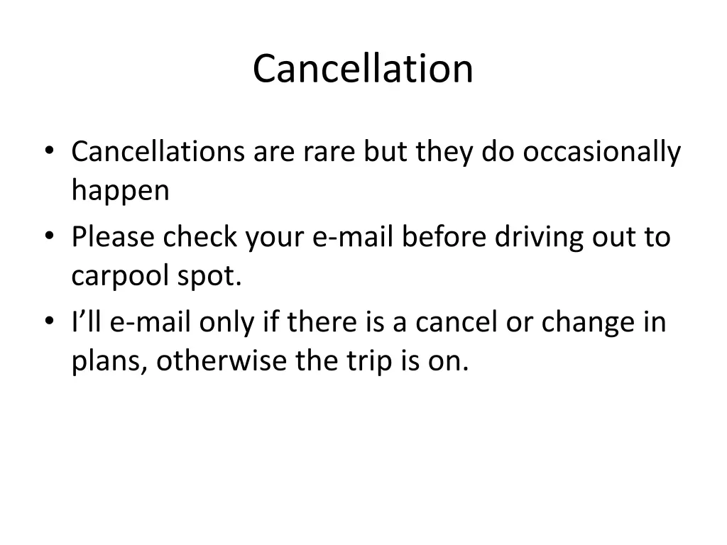 cancellation