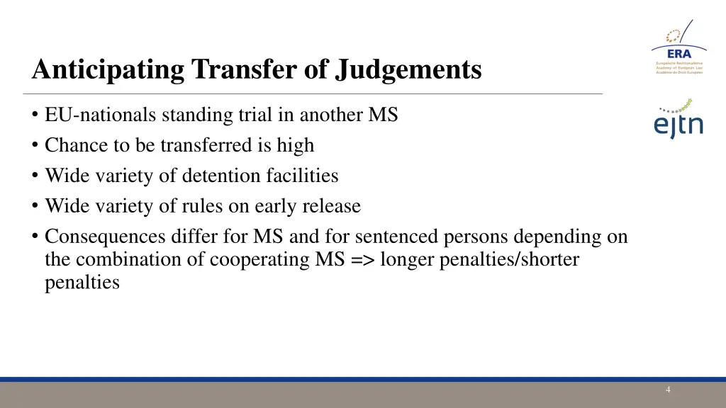 anticipating transfer of judgements