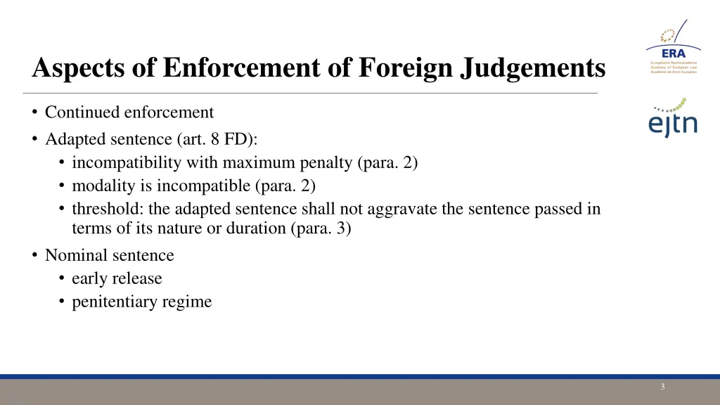 aspects of enforcement of foreign judgements