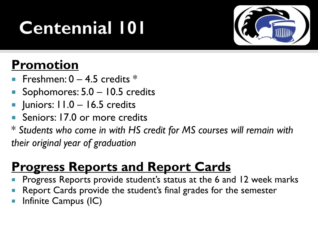 promotion freshmen 0 4 5 credits sophomores