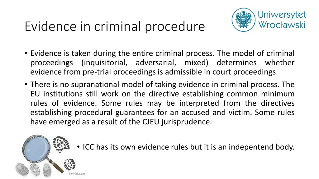 evidence in criminal procedure 1