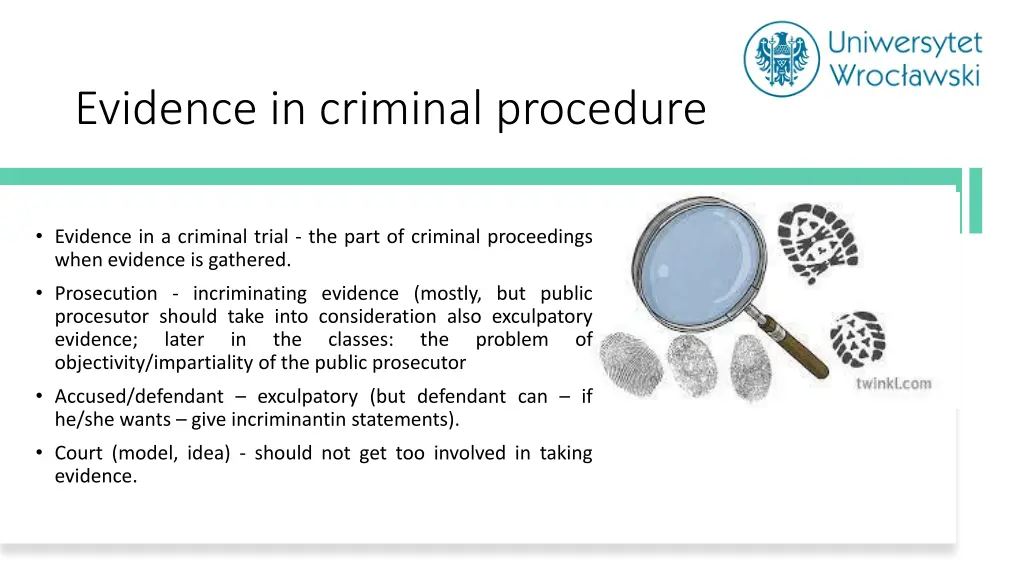 evidence in criminal procedure