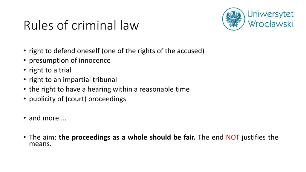 rules of criminal law