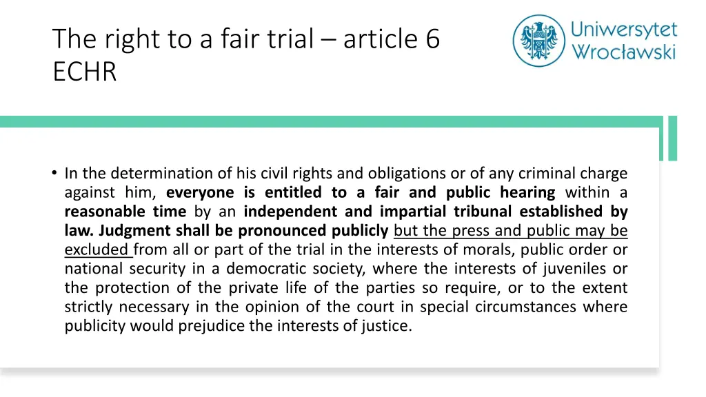 the right to a fair trial article 6 echr