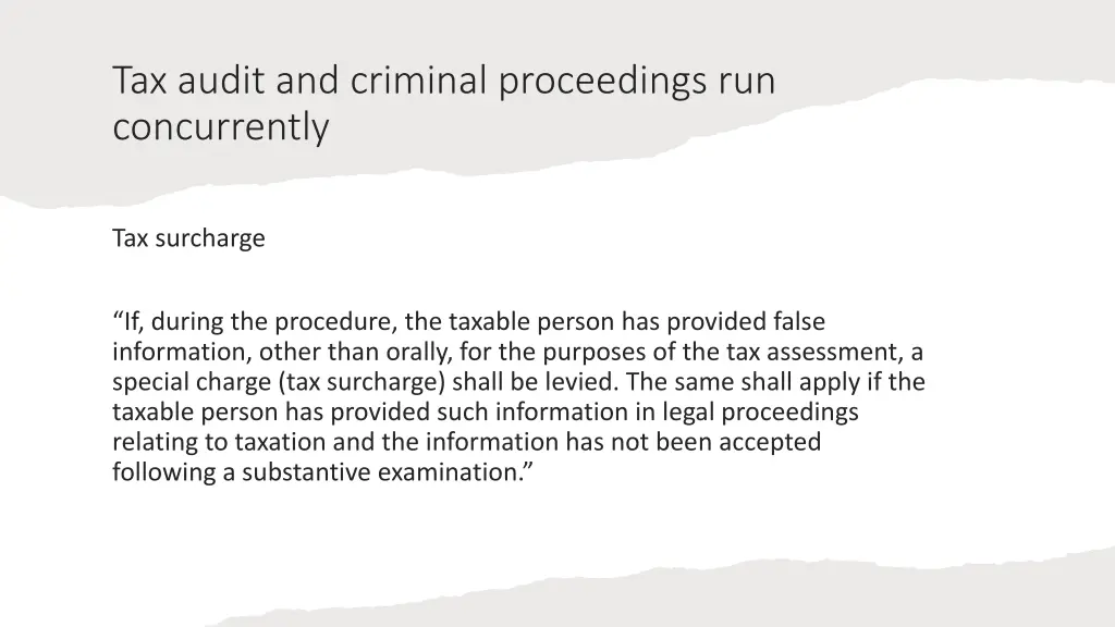 tax audit and criminal proceedings 1