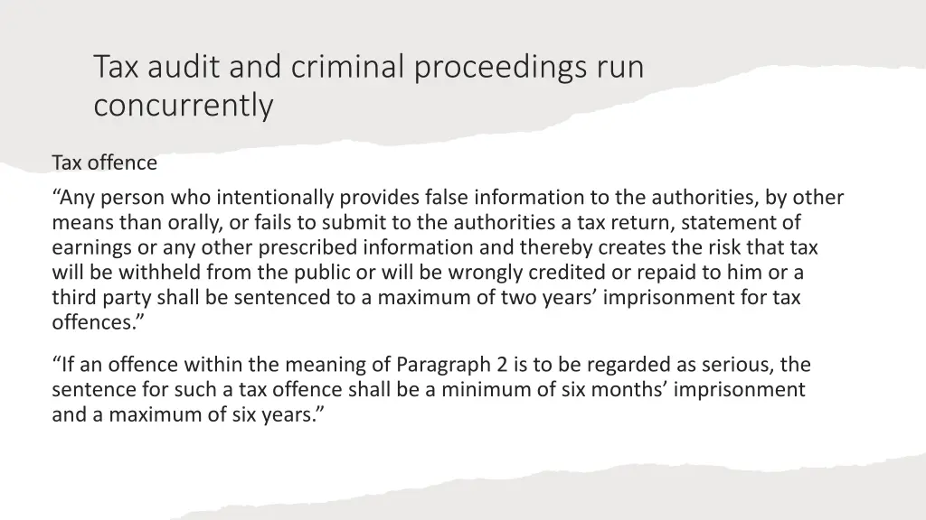 tax audit and criminal proceedings 2