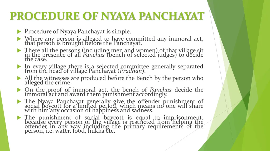 procedure of nyaya panchayat