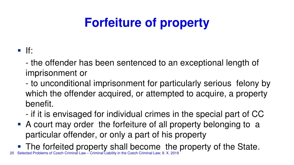 forfeiture of property