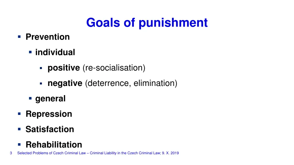 goals of punishment