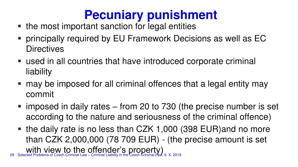 pecuniary punishment