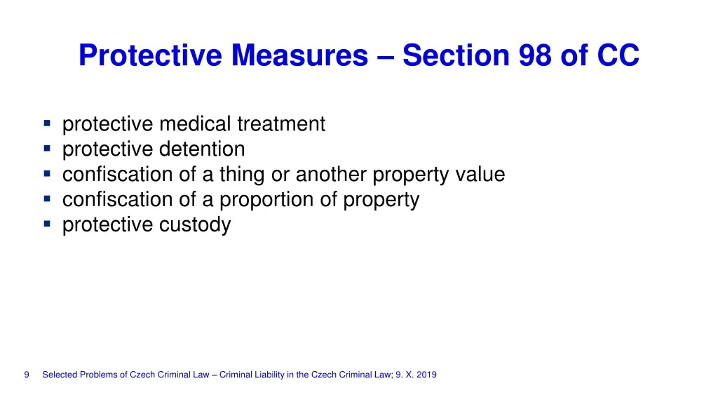 protective measures section 98 of cc