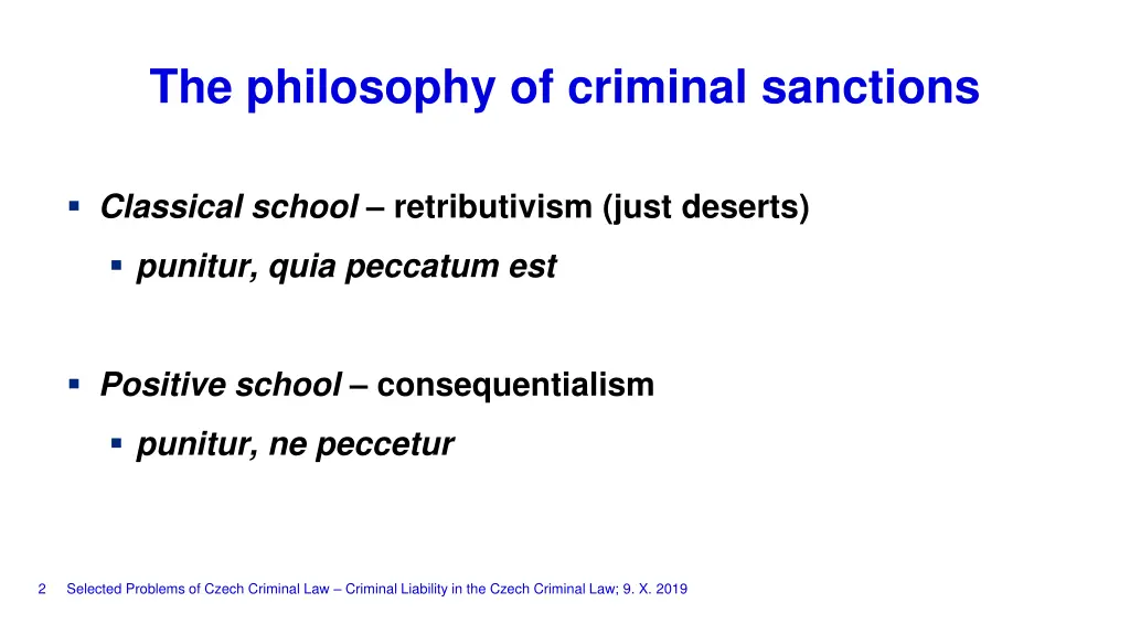 the philosophy of criminal sanctions