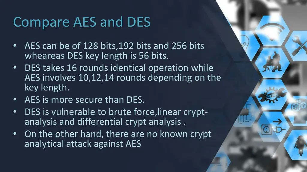 compare aes and des