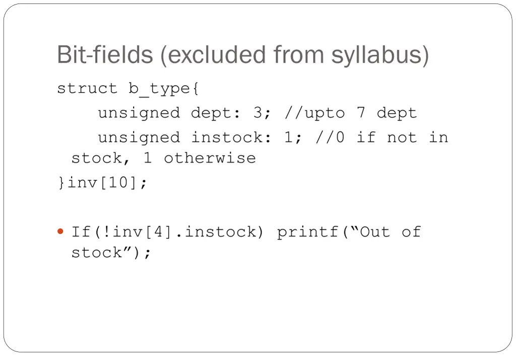 bit fields excluded from syllabus 1