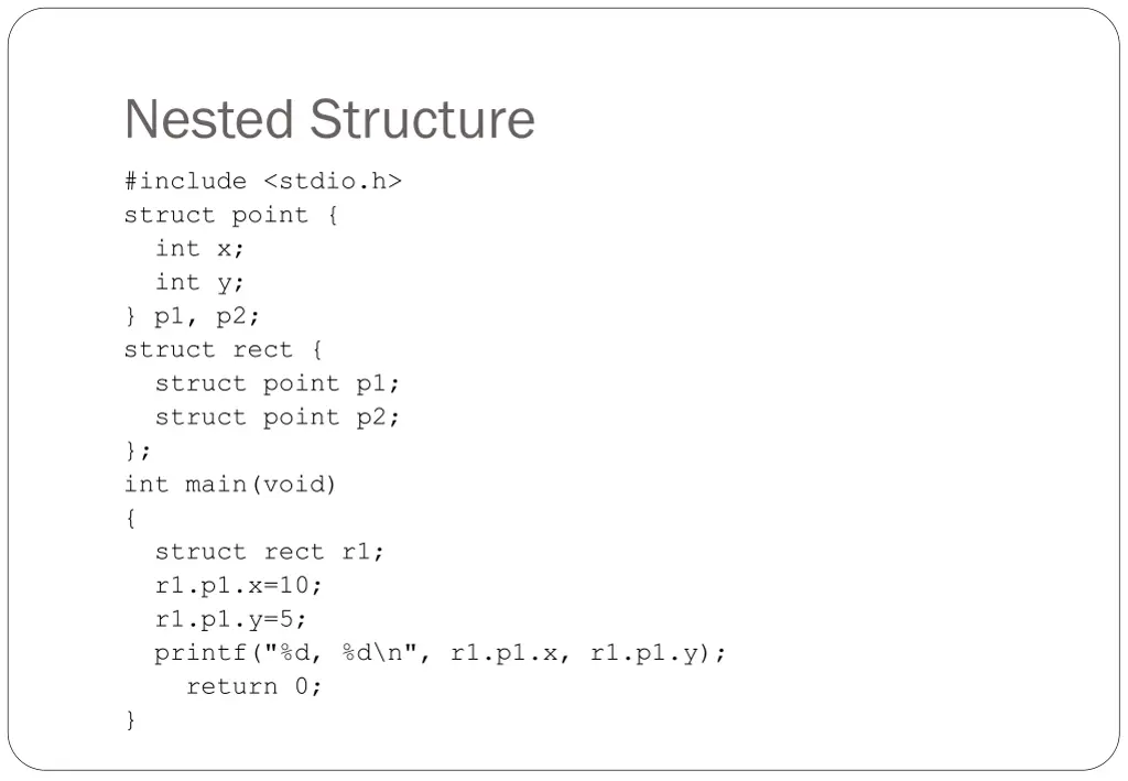 nested structure