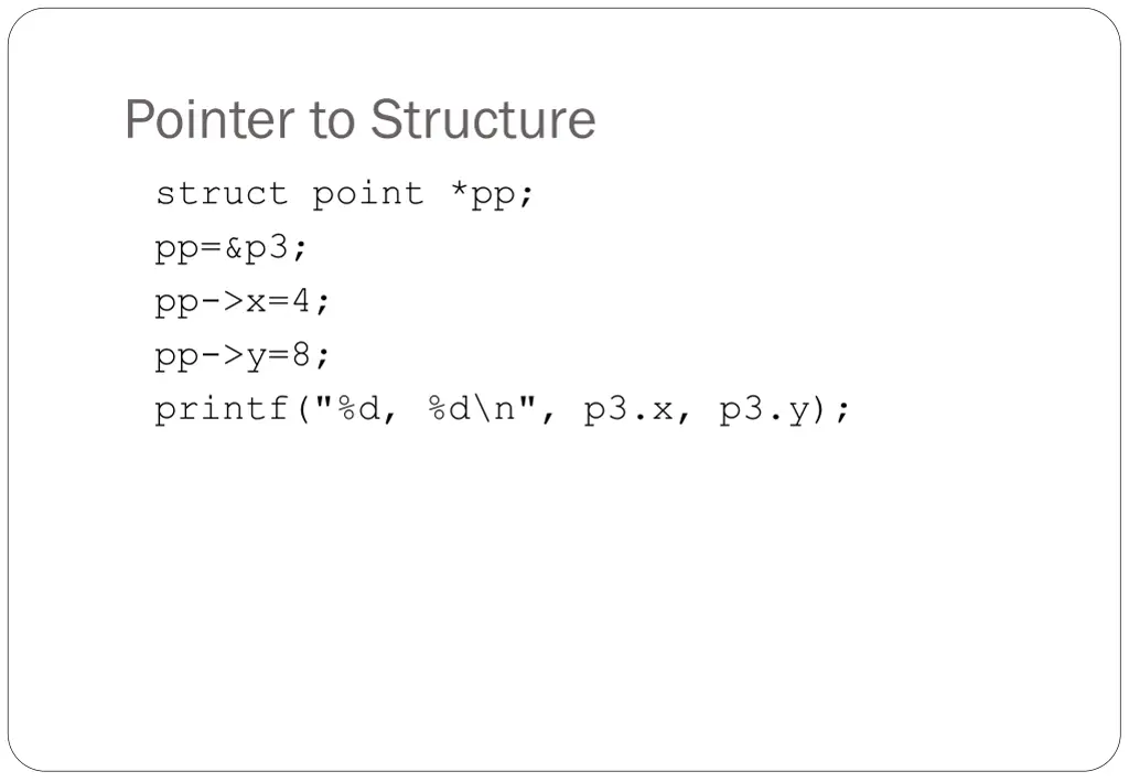 pointer to structure