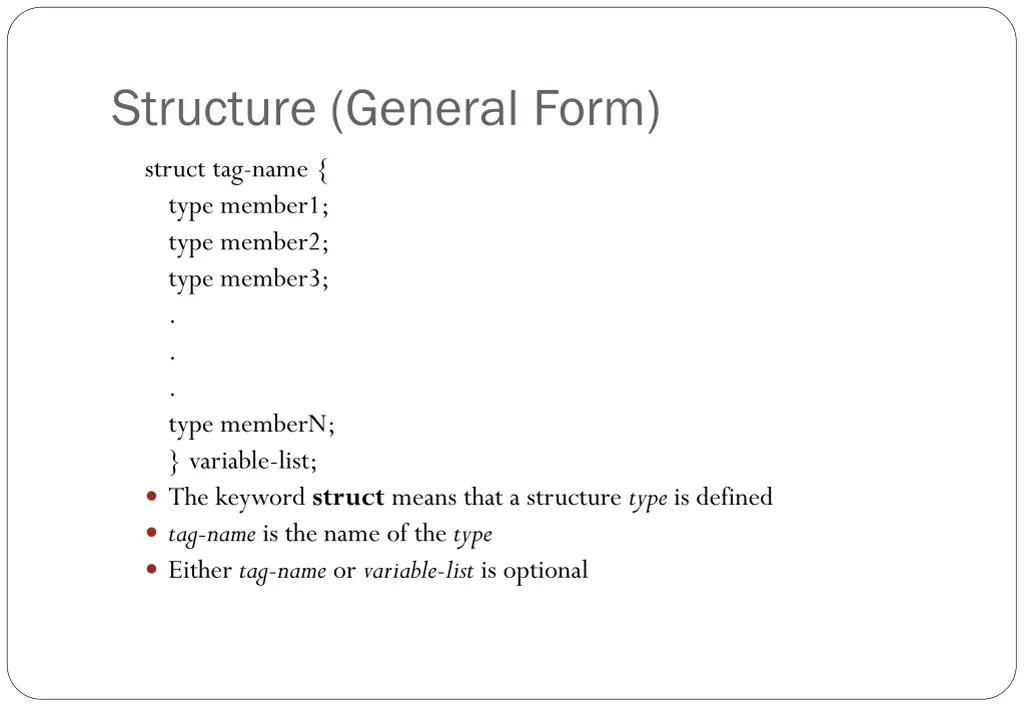 structure general form