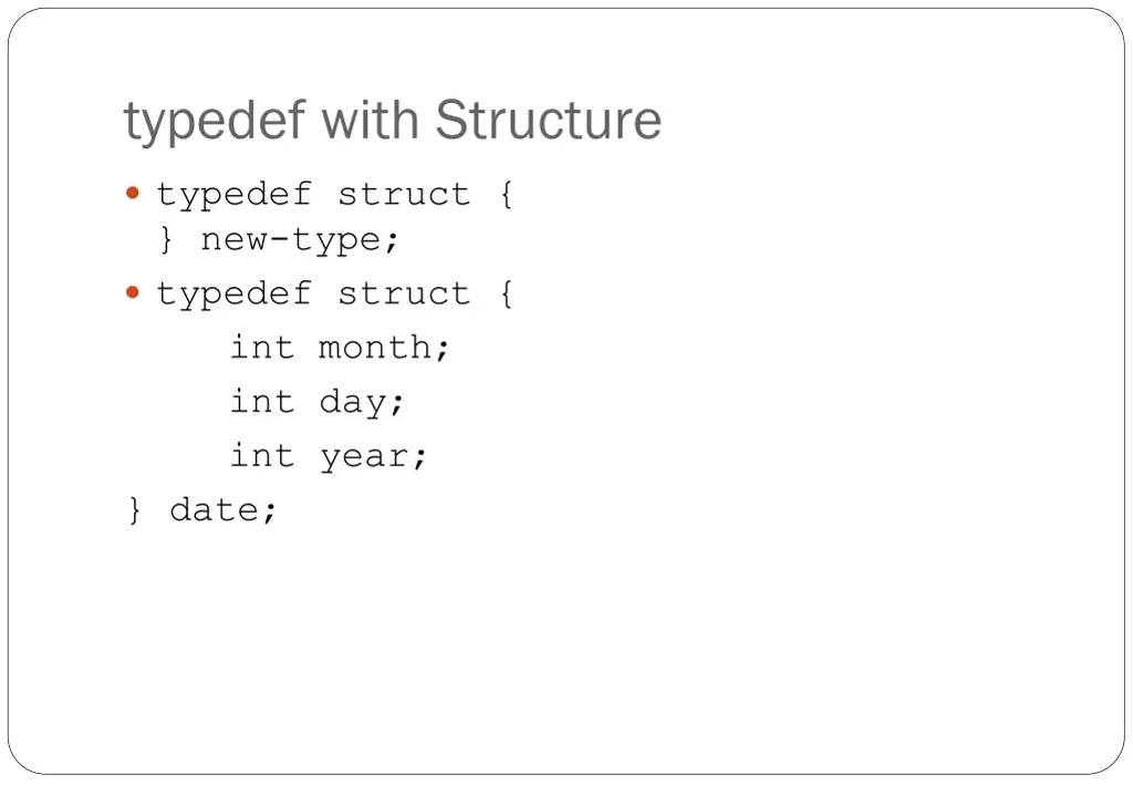 typedef with structure