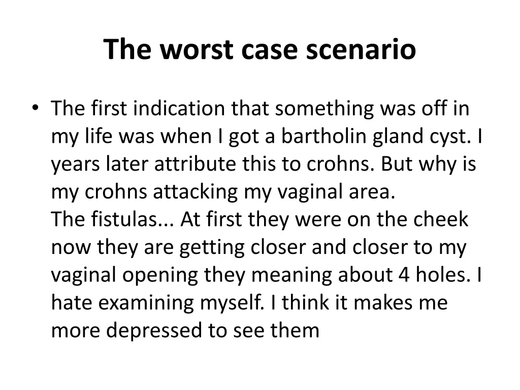 the worst case scenario