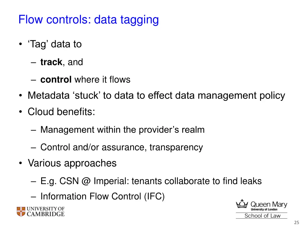 flow controls data tagging