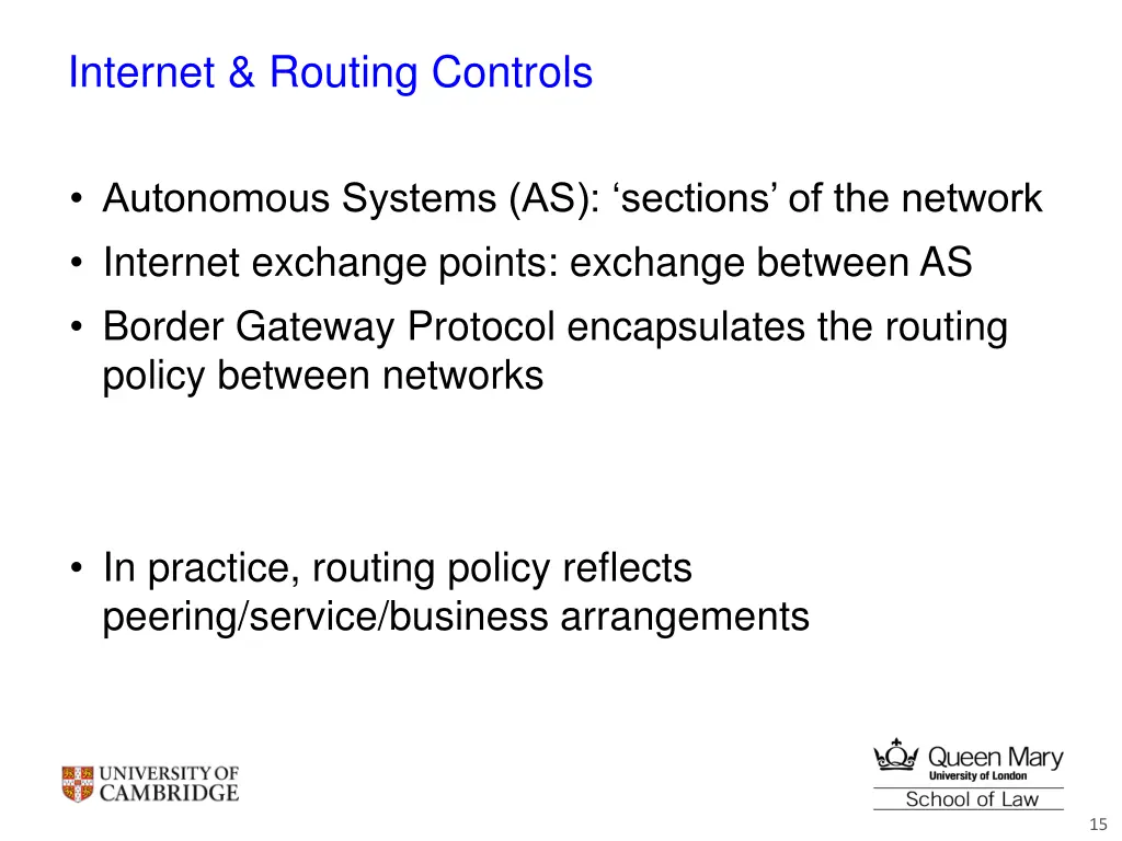 internet routing controls