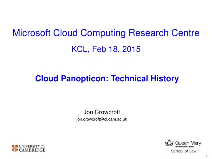 microsoft cloud computing research centre